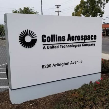 Monument Sign with Acrylic inlay install by Screamin' Signs & Graphics